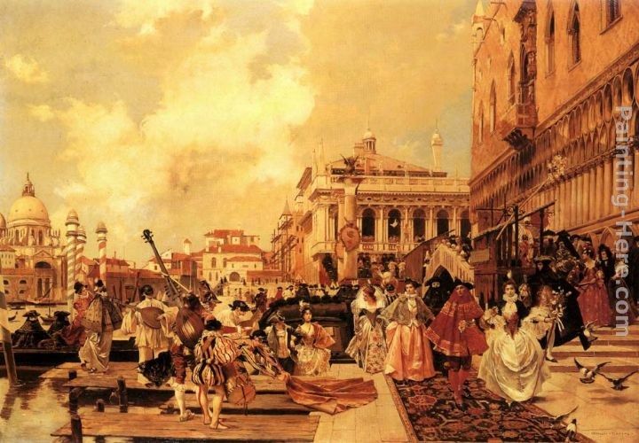 Francois Flameng Le carneval a Venise